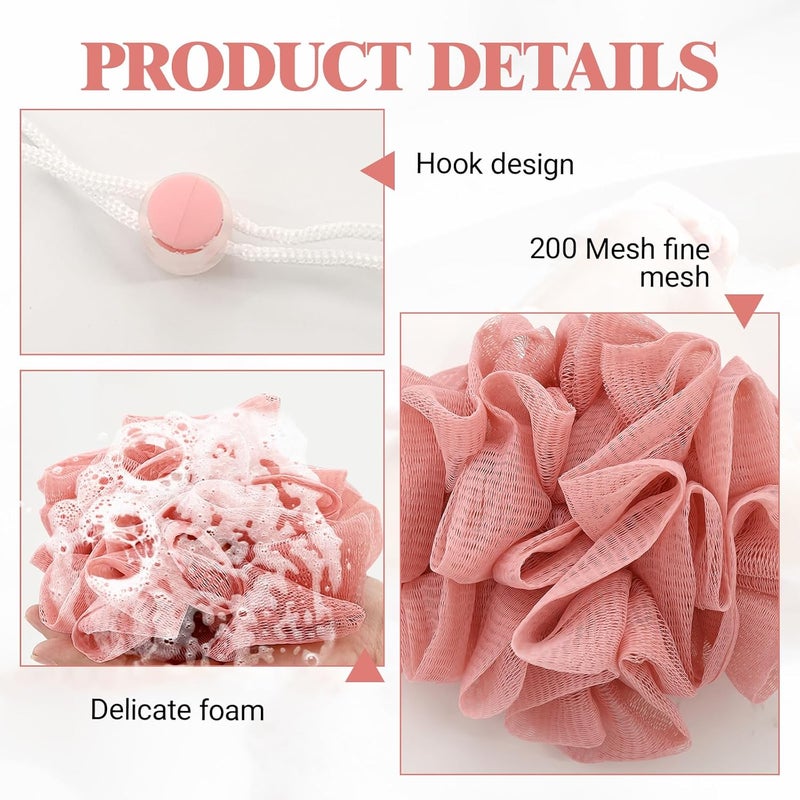PKRFCJ 3 Pcs Soap Bar Loofah, 2 in 1 Bar Soap Loofah Pouch Can Hold Soap Effective Exfoliation for Bathing (Khaki+ Beige + Pink) - Image 4